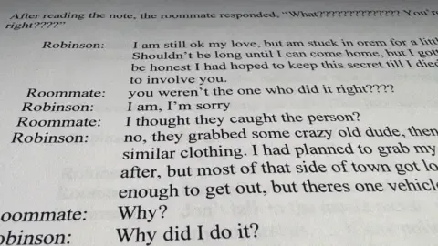 Detailed Text Log Involving Charlie Kirk Accused and Co-resident